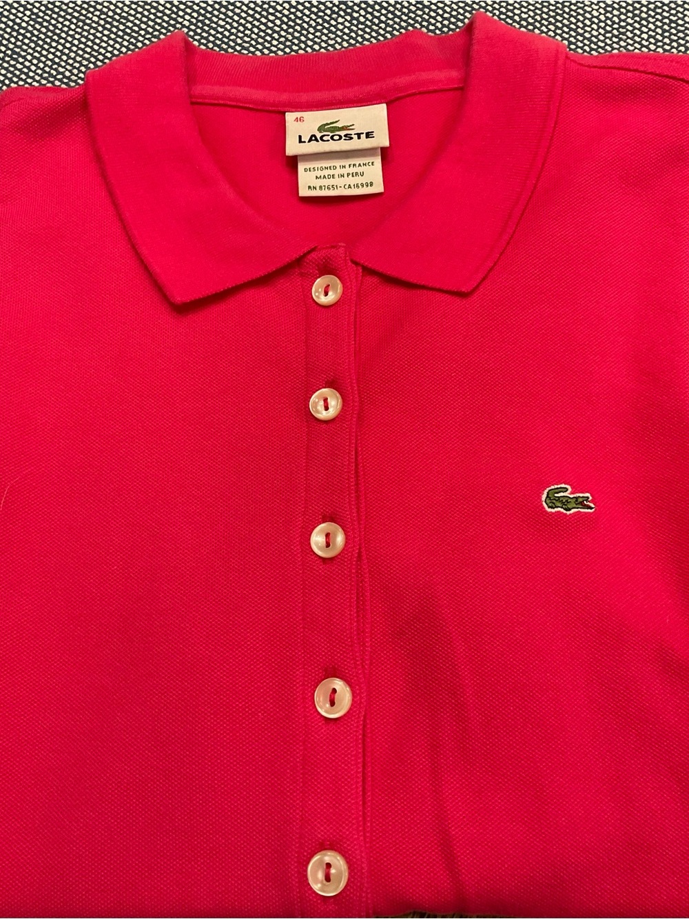 Lacoste Women's Bright Pink Short-Sleeve Polo